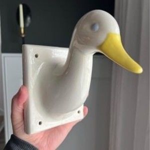Ceramic Country Duck Head Wall Hook Bust Cottage Core Farmhouse Grandmillennial